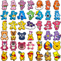 Amuletos De Sapato MEIDJ 42 Decorações Com Padrão De Urso Fofo Acessórios De PVC Botão