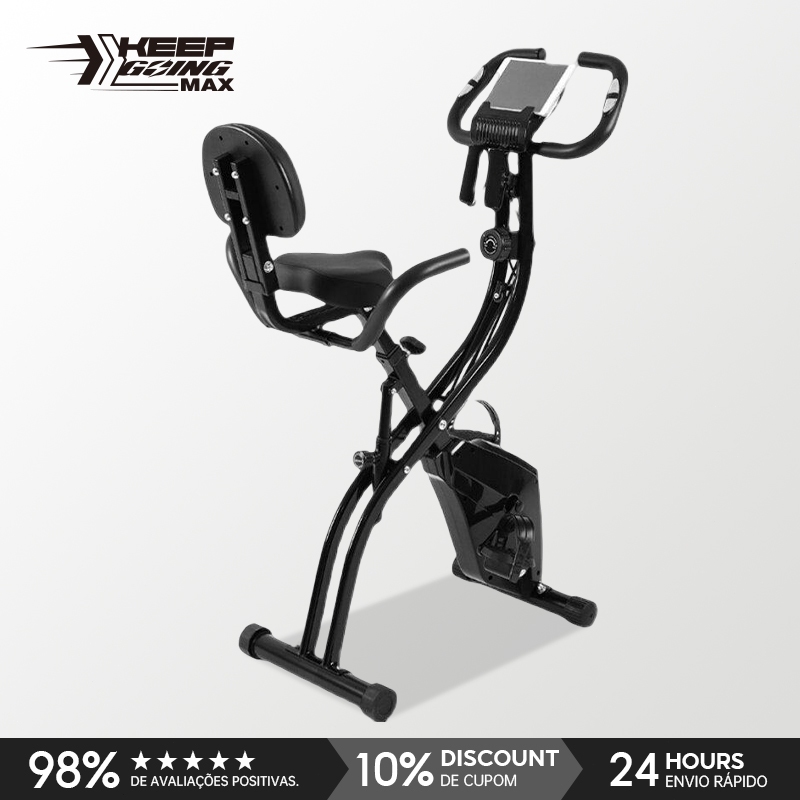 KEEP Bicicleta Ergométrica Dobrável Magnética Silenciosa 10 Níveis Resistência Monitor Cardíaco 150kg Treino em Casa
