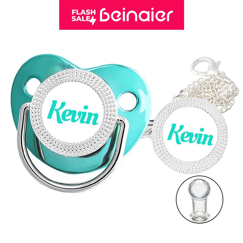 Chupeta para bebês com nome personalizado do bebê, chupeta de silicone BPA Free
