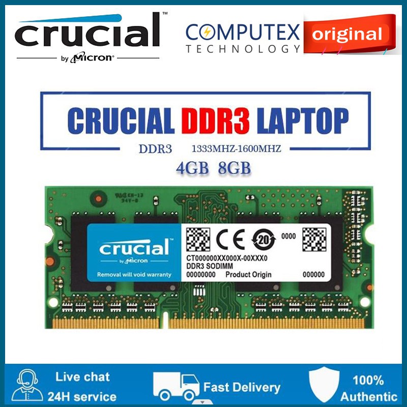 CRUCIAL DDR3 RAM 4GB 8GB DDR3 1333MHz 1600MHz Memória Portátil 8GB DDR3L 1600MHz 1.35V Notebook