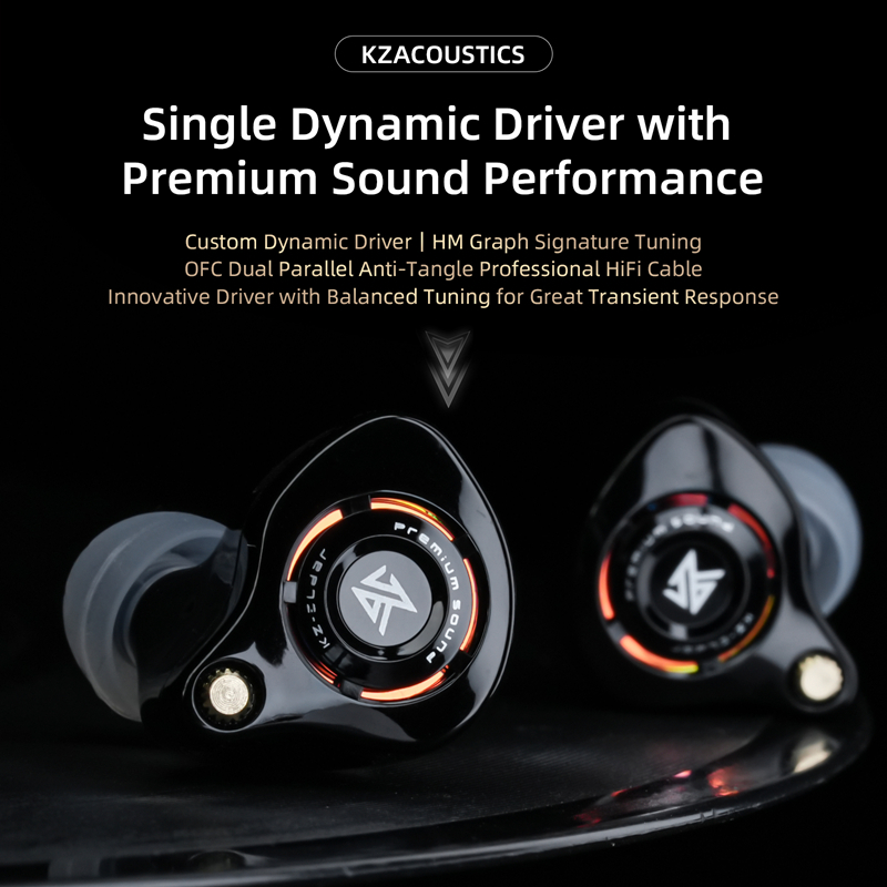 KZ Eldar Acoustics Fones De Ouvido Intra-Auriculares Com Driver Dinâmico Único Desempenho De Som Premium Personalizado C