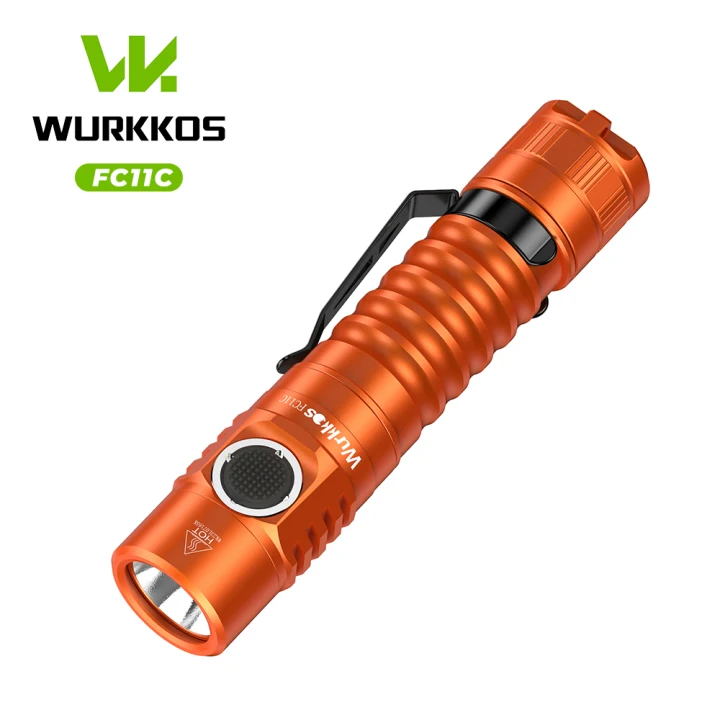 Estação De Trabalho 519A FC11C Mini Lanterna 18650 LED 1300lm IPX-7 Luz De Bolso 90CRI USB-C Recarregável Cauda IP67 Lâm