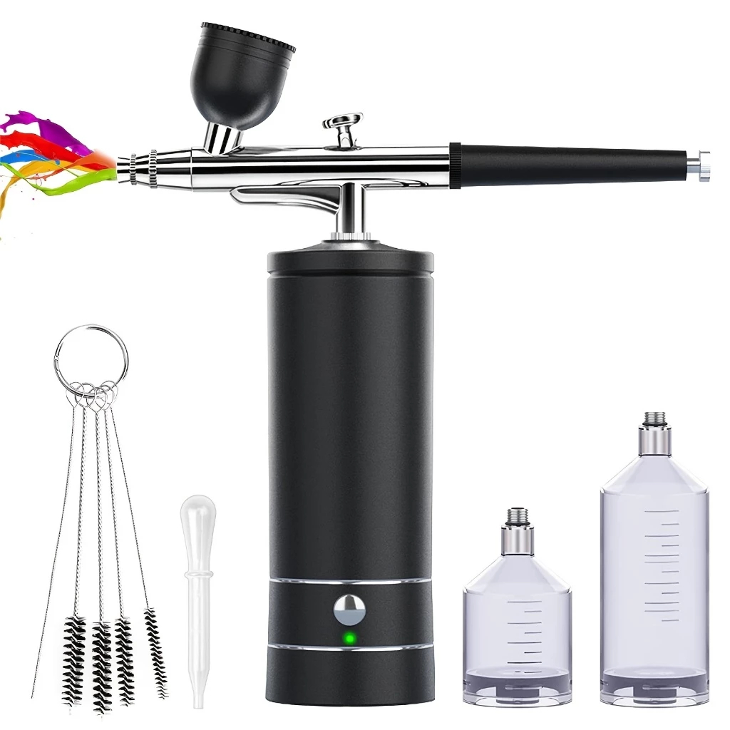 1 Conjunto Kit Aerógrafo Recarregável De Compressor Sem Fio