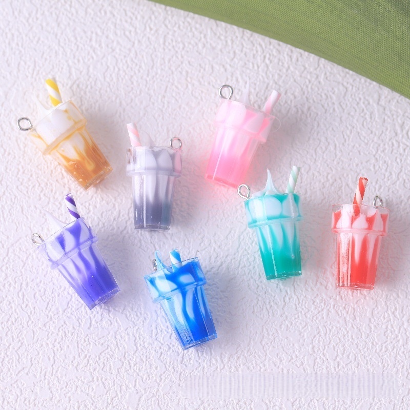 10 Pçs Em Miniatura Leite Chá Bebida Taça Comida Brinquedo Resina Flatback Telefone Escudo Remendo Artes Material Boneca
