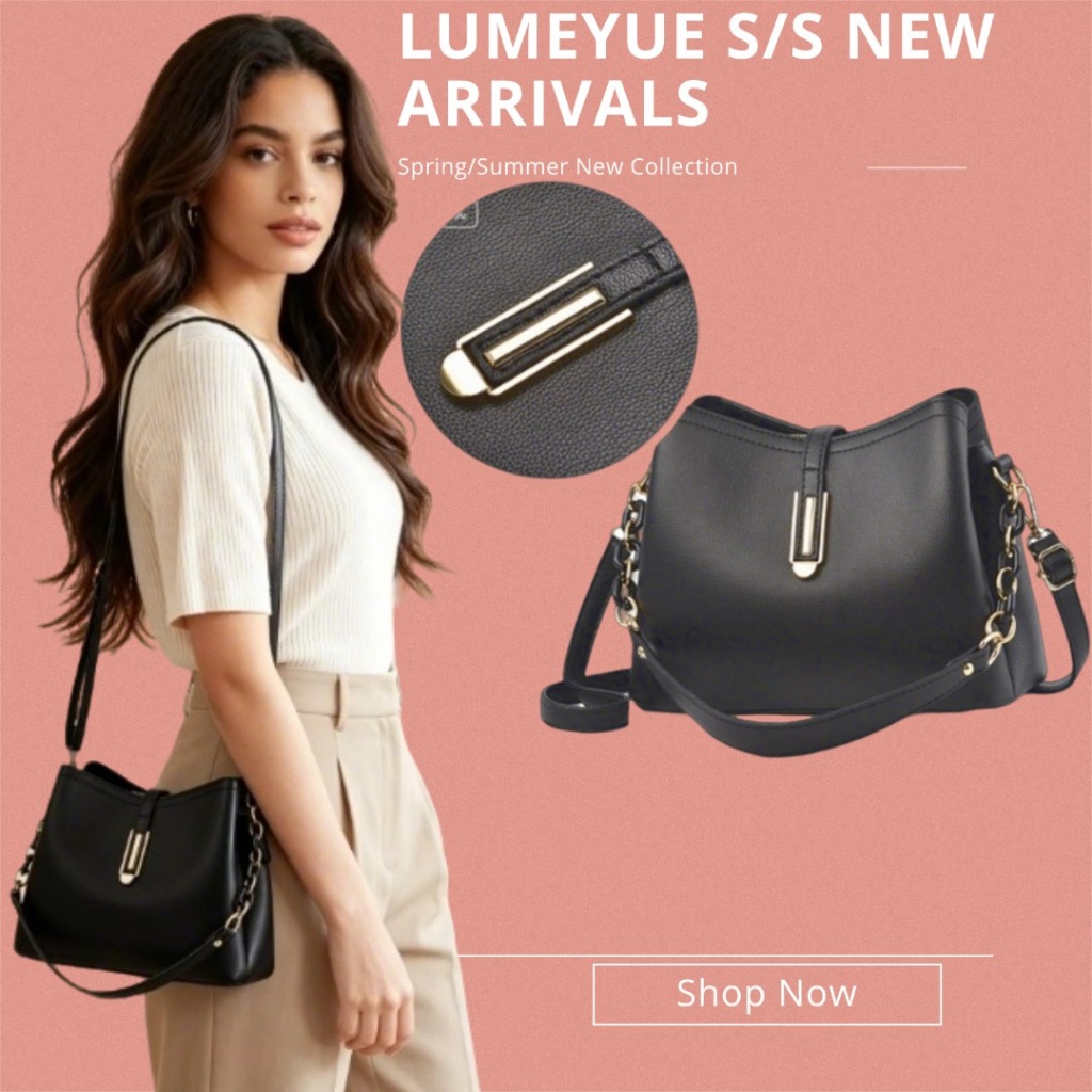 Bolsa Média Feminina 2 em 1: Ombro e Transversal com Duas Alças em Oferta na Shopee