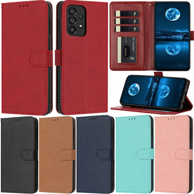 Caixa De Luxo Para Samsung Galaxy A54 5G A34 A14 A53 A33 A73 A23 A52 A72 A52s A22 5G A32 4G A51 A71 A22 4G A32 5G Litchi