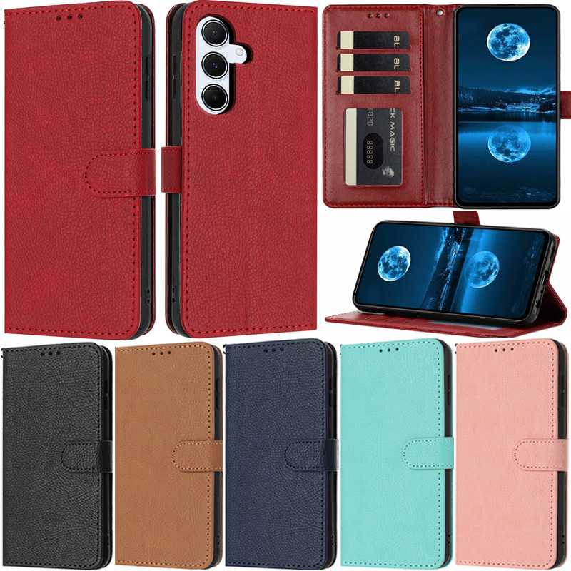 Caixa De Luxo Para Samsung Galaxy A17 5G A27 A57 A37 A56 A36 A26 A16 A07 A06 A55 A35 A15 A25 5G A05s A05 Litchi Padrão C