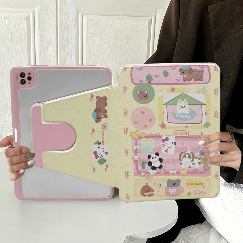 Para iPad Mini 4 5 6 7 A17 Pro 8.3 7.9 Polegadas Moda Acrílico Capa 360 ° Girató