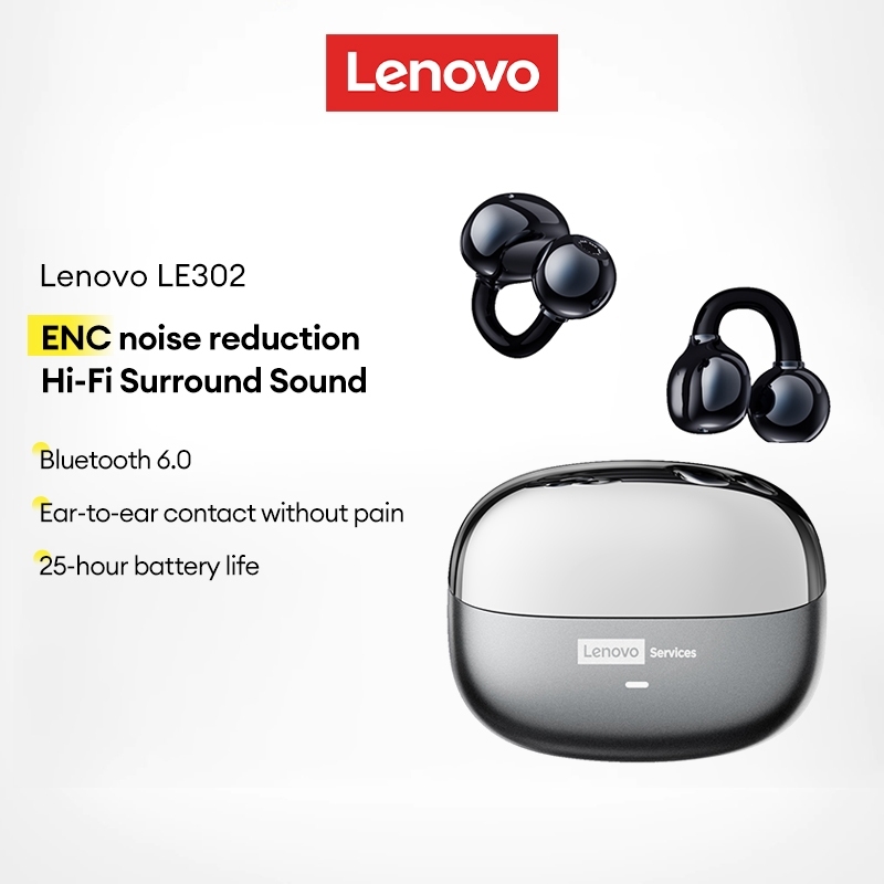 Fones De Ouvido Bluetooth Lenovo LE302 IPX5 À Prova D'água HIFI Qualidade De Som Confortável Durante O Exercício Com Est