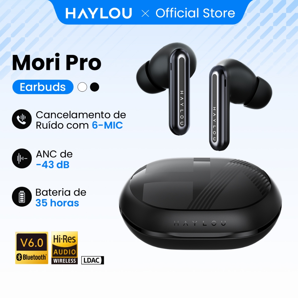 Haylou Mori Pro Fone Bluetooth Sem Fio | Anc 43dB + 6 Microfones HD Call | Ipx4 Fone de Ouvido - Miniatura 2