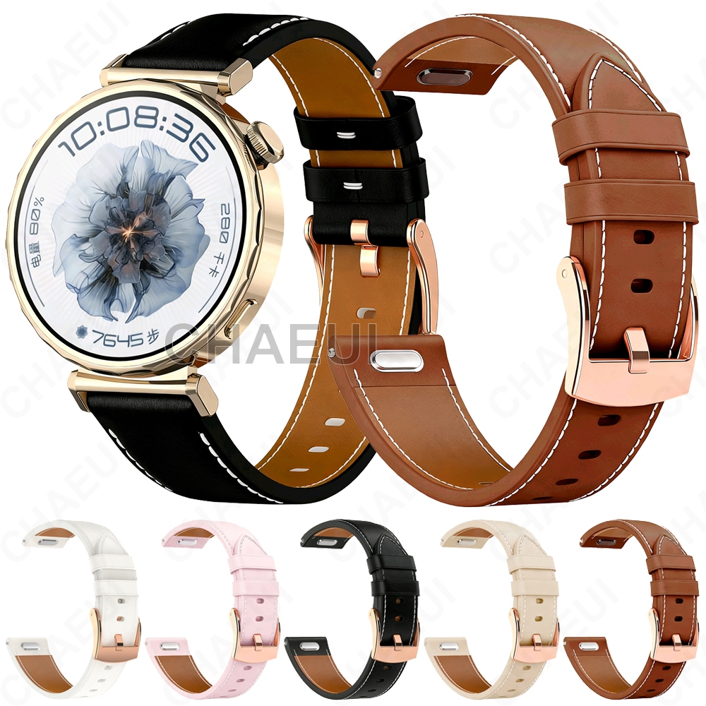 Pulseira De Couro Acessórios Para Huawei Watch GT6 GT5 GT4 41mm / GT5 Pro 42mm / Huawei Watch 5 42mm