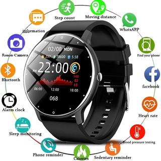 LIGE Relógio inteligente masculino à prova d'água com Bluetooth de freqüência cardíaca