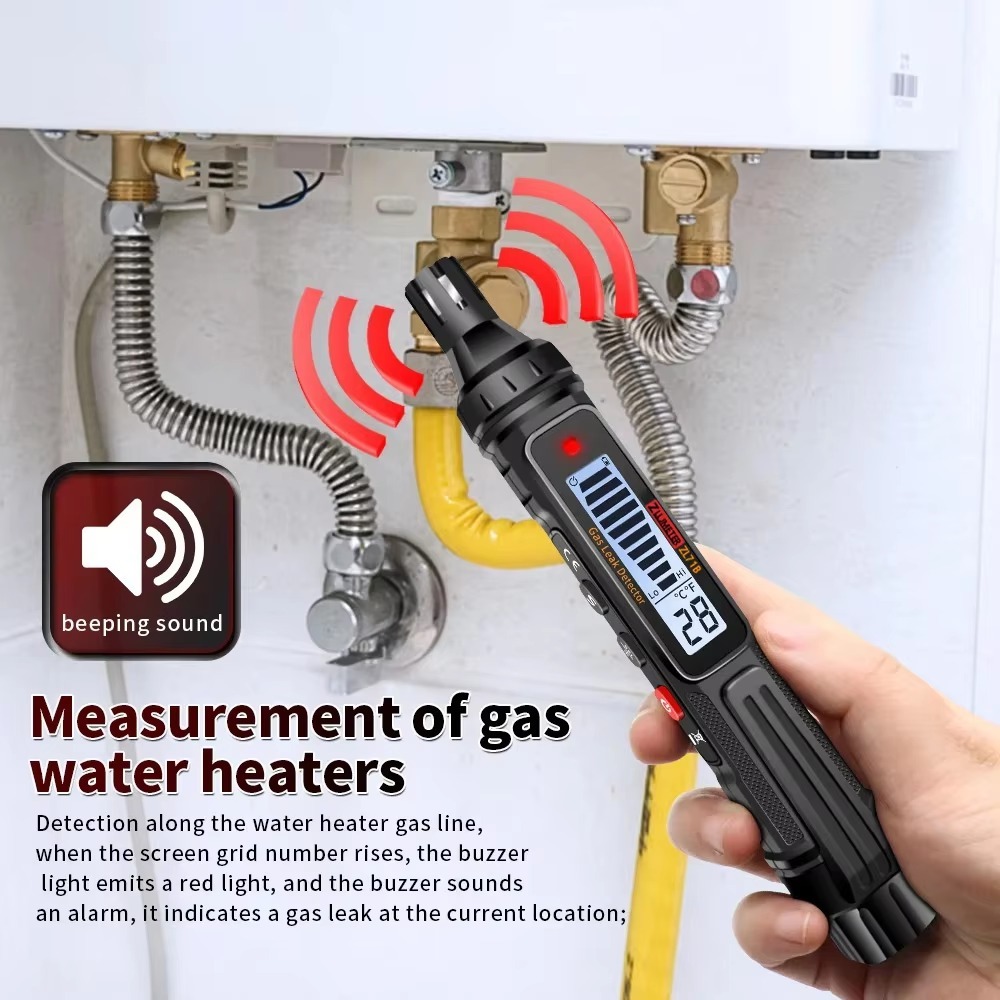 Detector Portátil De Vazamento De Gás Combustível 50-1000PPM ZL71B , Farejador Com Alarme Sonoro E Visual , Display De T