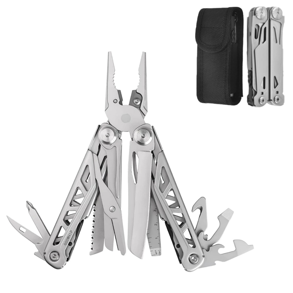 17 EM 1 Alicate Multifuncional Inox - Faca + Serra para Camping Montanhismo,Reparar, Ferramenta EDC Portátil
