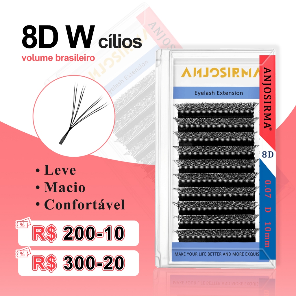 ANJOSIRMA 8d Extensão De Pestanas Em Forma De W Com Duas Pontas 4d Pré-Fabricadas Leque Produto De Maquiagem