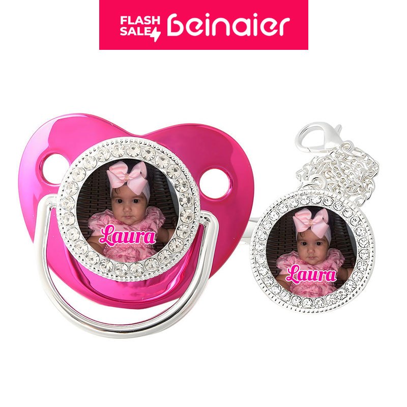 Chupeta para bebês com Foto personalizado do bebê, chupeta de silicone BPA Free