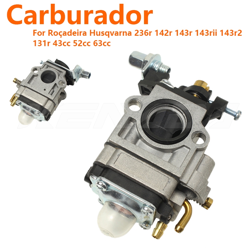 Carburador Completo Rocadeira 43cc/49cc/52cc/55cc/62cc/63cc/65cc Toyama TBC43/TBC52/TBC63/RT43L Vulcan/Spin VR430/VR520