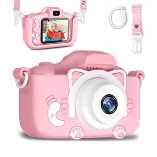 Mini Câmera Infantil Mini Recarregável Com Capa Video Jogos Fotos - Envio rápido