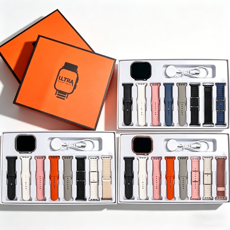 Smartwatch Relógio Inteligente 7 Em 1 Com Papel De Parede/calculator/Recepção De Mensagem , kit De 8 Pulseiras
