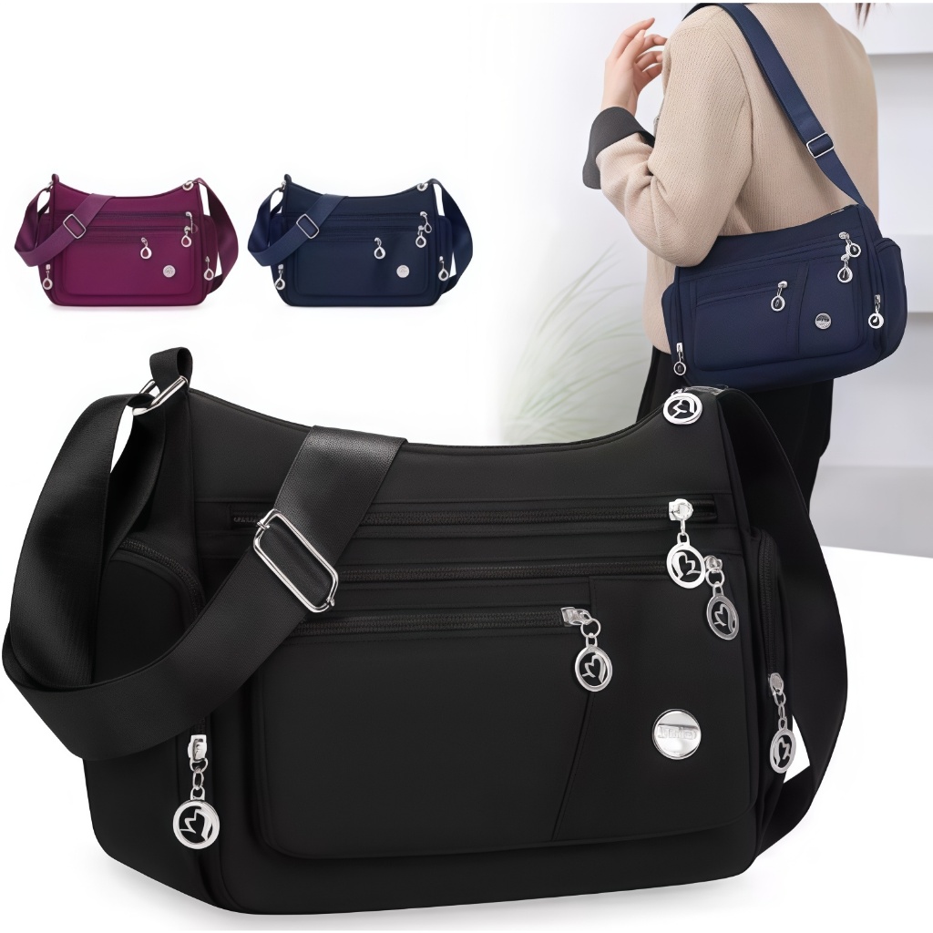 Bolsa Transversal Feminina à Prova d'Água de Nylon Bolsa de Ombro de Boa Qualidade Compacta