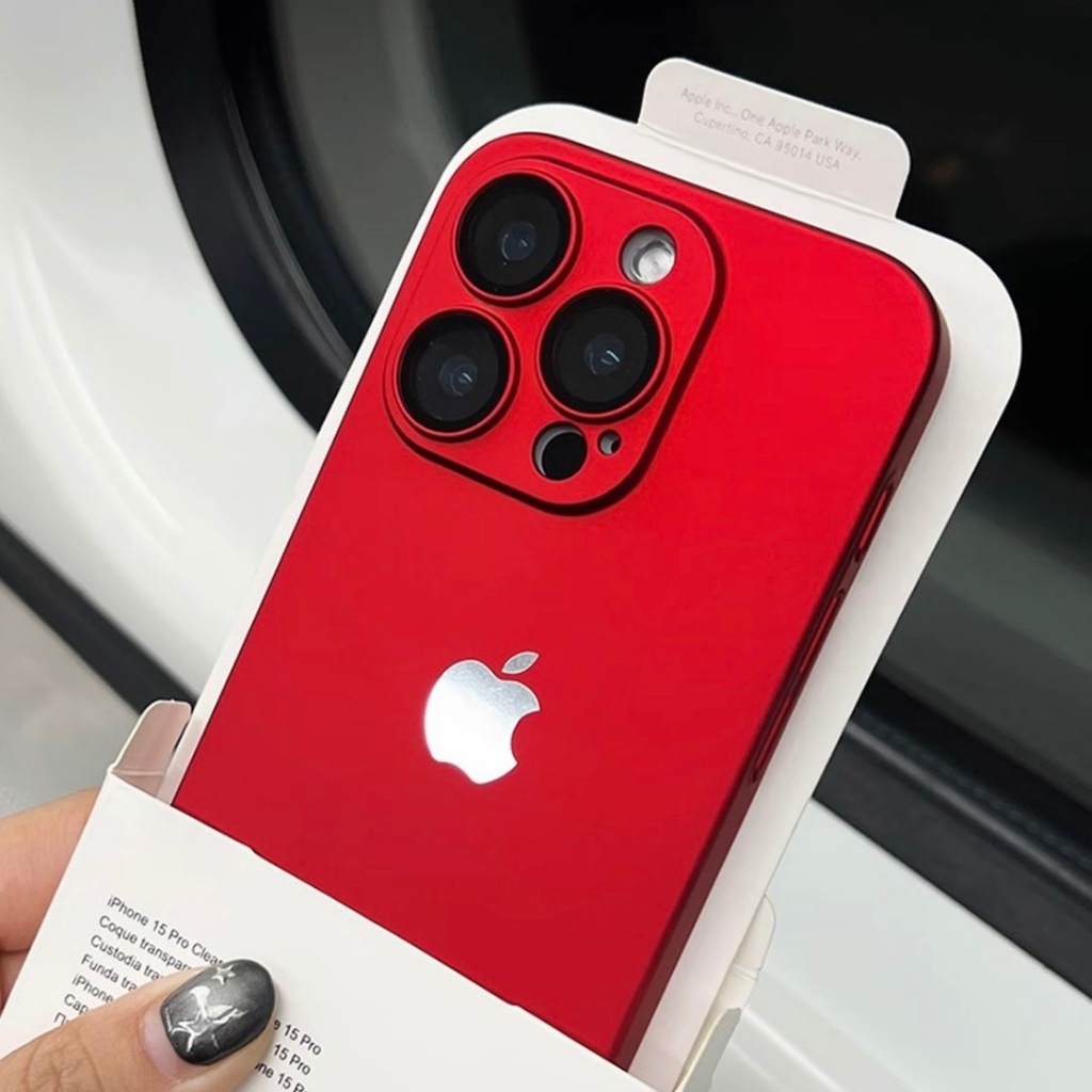 Capa Estojo De Luxo ultra-Fino Fosco Para iPhone 16 15 14 13 12 11 Pro Max Com  Proteção Lentes De Câmera De Vidro