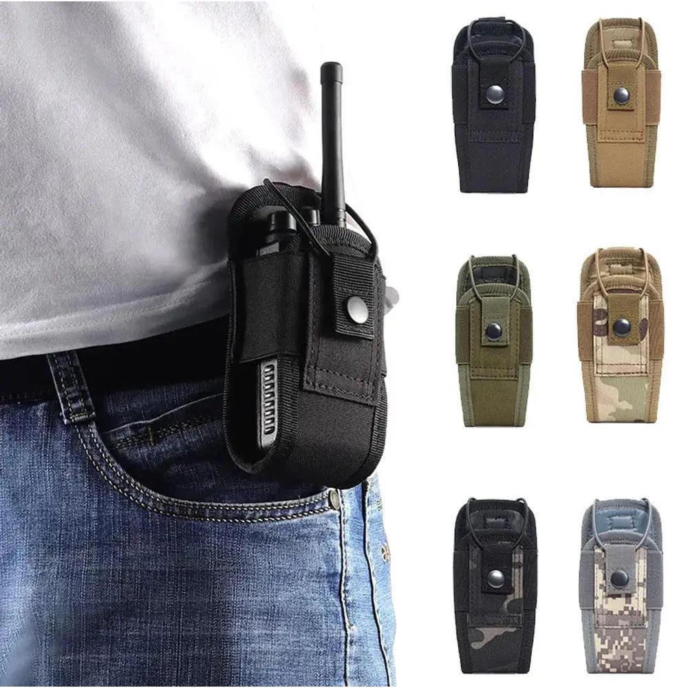 1000D Molle Talkie Bolsa De Acampamento Rádio Walkie Saco Titular Bolso Portátil Interfone Coldre Carry Bag