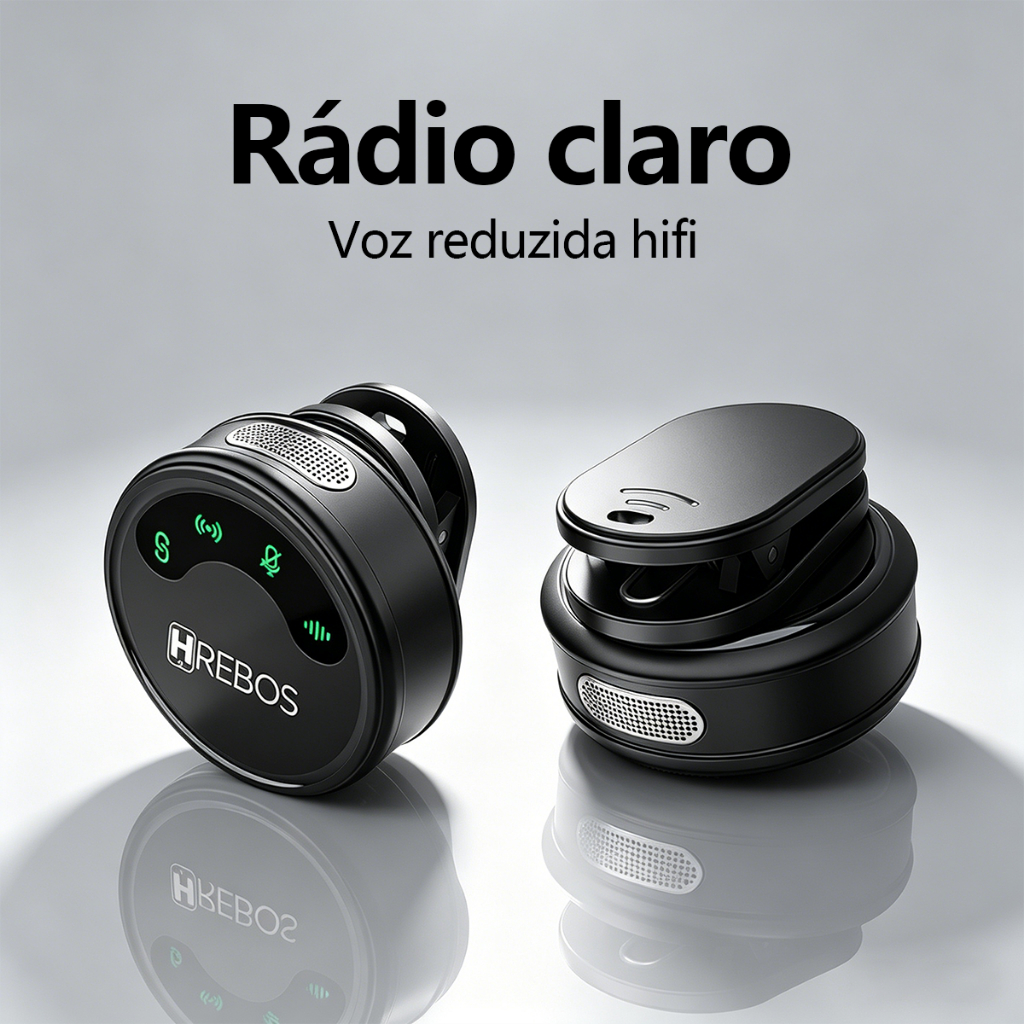 HEYOO x HREBOS Botão magnético Microfone de lapela sem fio para celular com redução de ruído ao vivo Microfone de rádio 
