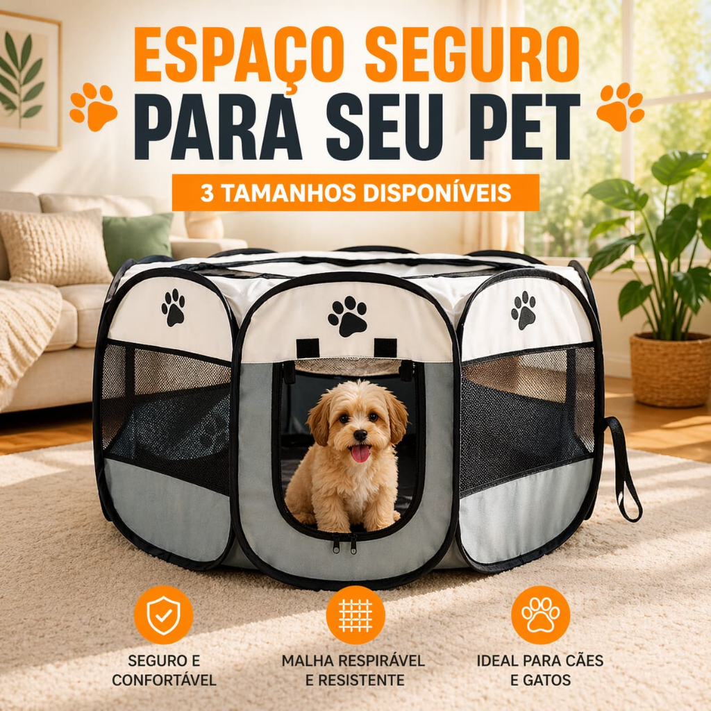Cercadinho Para Cachorro e Gato Tenda Pet Dobrável Portátil P M G
