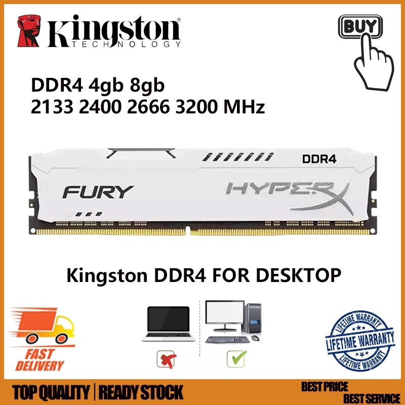 Kingston HyperX FURY DDR4 4/8 GB 3200/2666/2400/2133 Mhz PC4 Memória RAM 288 Pinos Para Computador DESKTOP