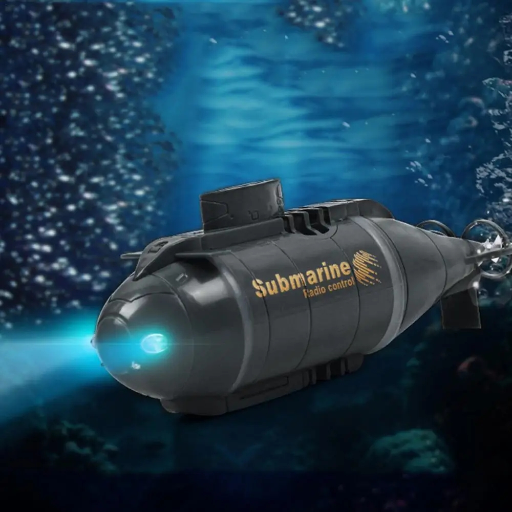Mini RC Submarino Lancha Luz Barco De Controle Remoto Ao Ar Livre À Prova Dwaterproof Água Brinquedos De Mergulho Modelo