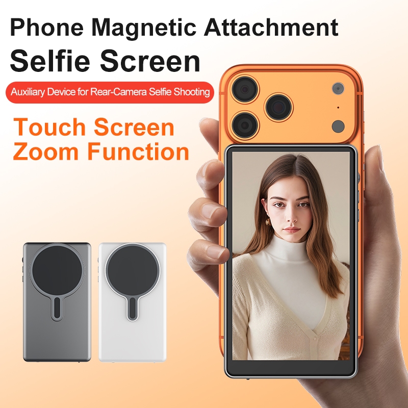 5 " HD Controle De Toque Selfie Monitor Tela Sem Fio Magnético Telefone Câmera Traseira Visor Para iPhone Android Vlog/R
