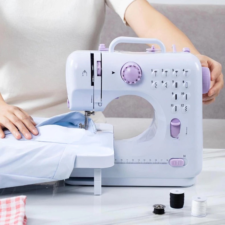 Máquina de Costura Doméstica Mini Multifuncional com 12 Funções