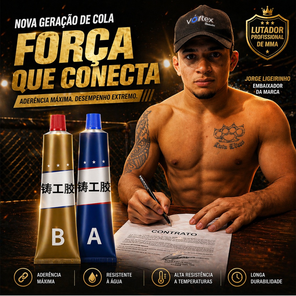Cola A+B Industrial 100g Soldagem Frio Metal Alta Resistência ao Calor para Reparo Profissional