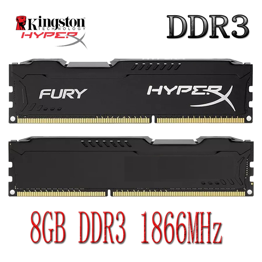 Kingston HyperX Fury DDR3 Desktop RAM 8GB DDR3 1866MHz HX318C10FB/8 Memória De Computador PC Preta
