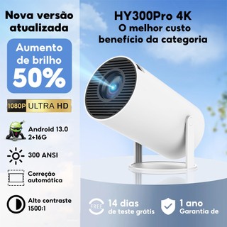 Lonaisci projetor hy300 pro portátil 2+16G Android 13.0 Foco automático, Google Play Store, YouTube e Netflix integrados