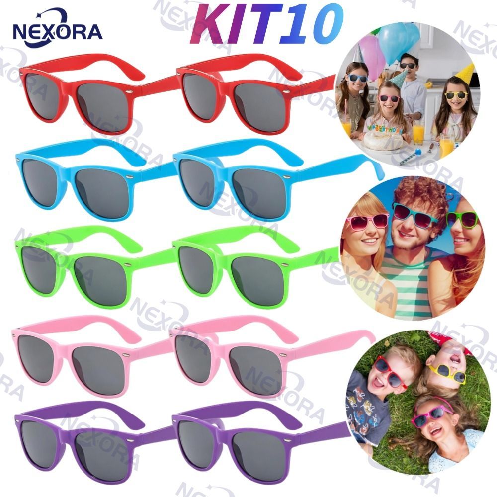 KIT 10/20 Óculos de sol quadrados infantis com proteção UV para meninos e meninas ideais para ao ar livre