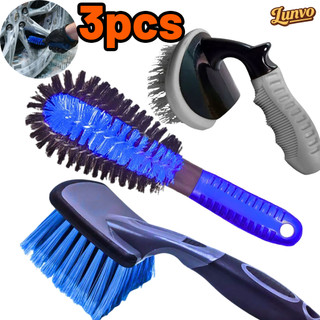 KIT 3 ESCOVA FURO DE RODA PEPINO ESCOVA CAIXA DE RODA MÉDIA CURTA ESCOVA LIMPEZA DE PNEU AUTOMOTIVA