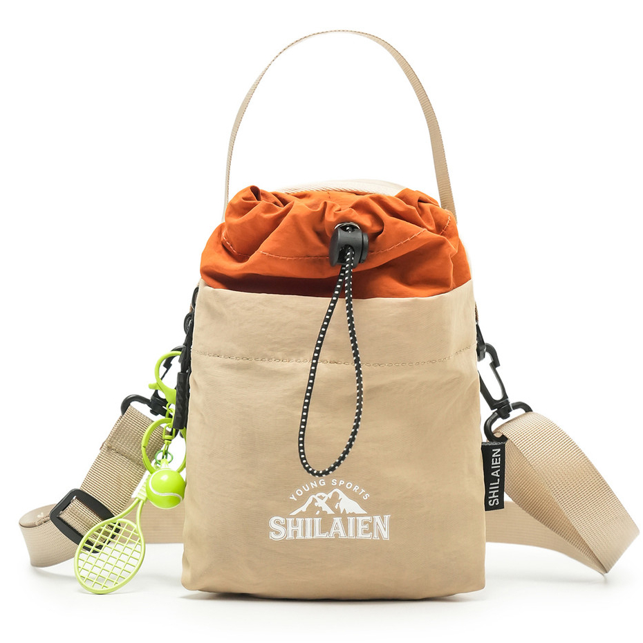 Bolsa de copo de água em cor contrastante, novo estilo, carta, leve, Nylon, bolsa de ombro, portátil, montanhismo, bolsa