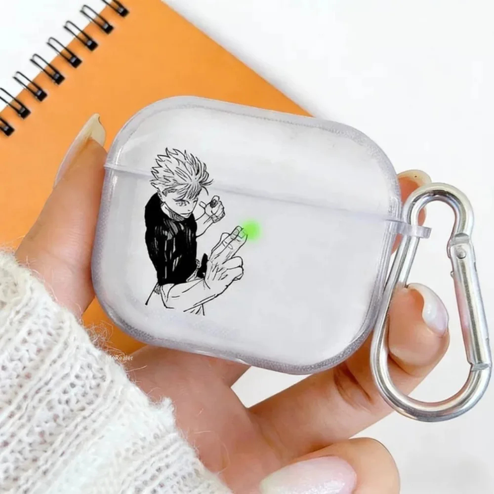 Anime Gojo Satoru Caso Transparente Para Airpods Pro 3 2 1 4 Bonito Dos Desenhos Animados Japonês Airpod Casos TPU Fone