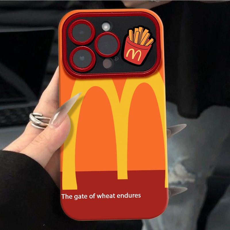 Capinha iphone 11/12/13/14/15/16/17 Pro max  Moda McDonald's Label Capa De Silicone