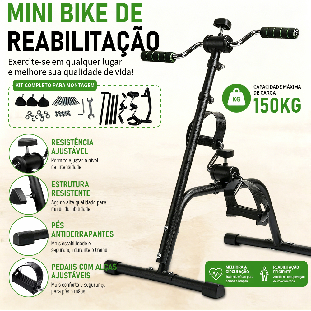 Mini Ciclo Bicicleta Bike Fisioterapia Idosos Braços Pernas Braços Fisioterapia