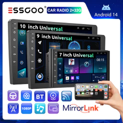 (Envio de São Paulo）ESSGOO Carplay 2 Din Android Reprodutor De Carro 7 " 9 " 10 " GPS Bluetooth FM Rádio Multimídia MP5