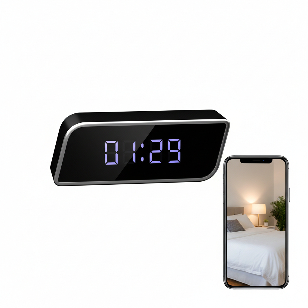 1080P FHD Despertador Câmera 2 Em 1 Mini Visão Noturna Casa Inteligente Gravação Tempo Real Vídeo