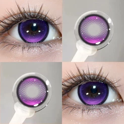 Lentes De Contato Coloridas Anuais Mill Creek Uva Roxa 14.5 Mm 2 Unidades Naturais De Olhos Grandes 0-800 Graus