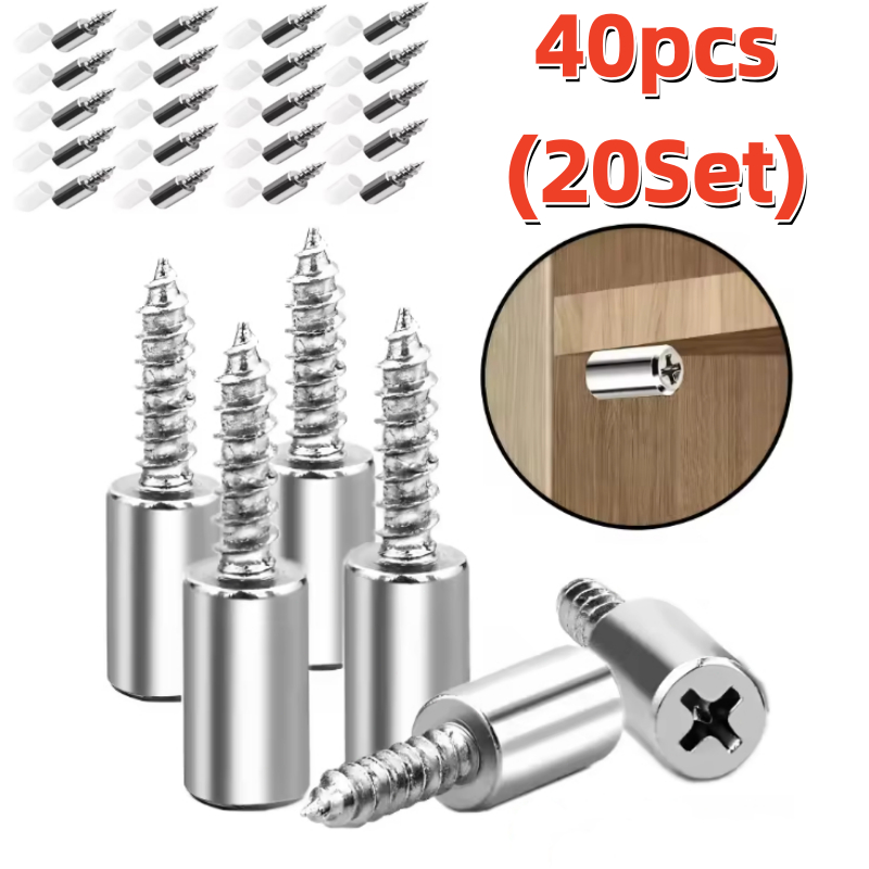 Kit 40PCS Conjuntos De Parafusos Auto-Roscantes Suporte De Prateleira Laminado Com Manga De Borracha Placa