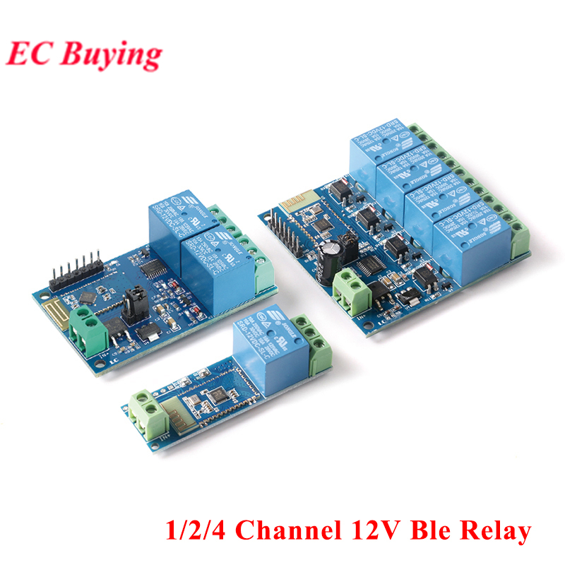 Módulo De Relé Compatível Com Bluetooth 12V 1CH 2CH 4CH Interruptor Sem Fio APP Controle Remoto Para Casa Inteligente Io