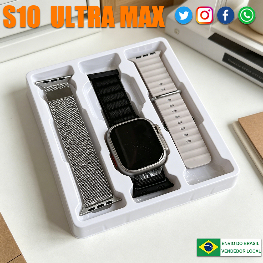 Novo Smartwatch S10 ultra homens e mulheres Bluetooth chamada frequência cardíaca oxigênio monitoramento Longa duração