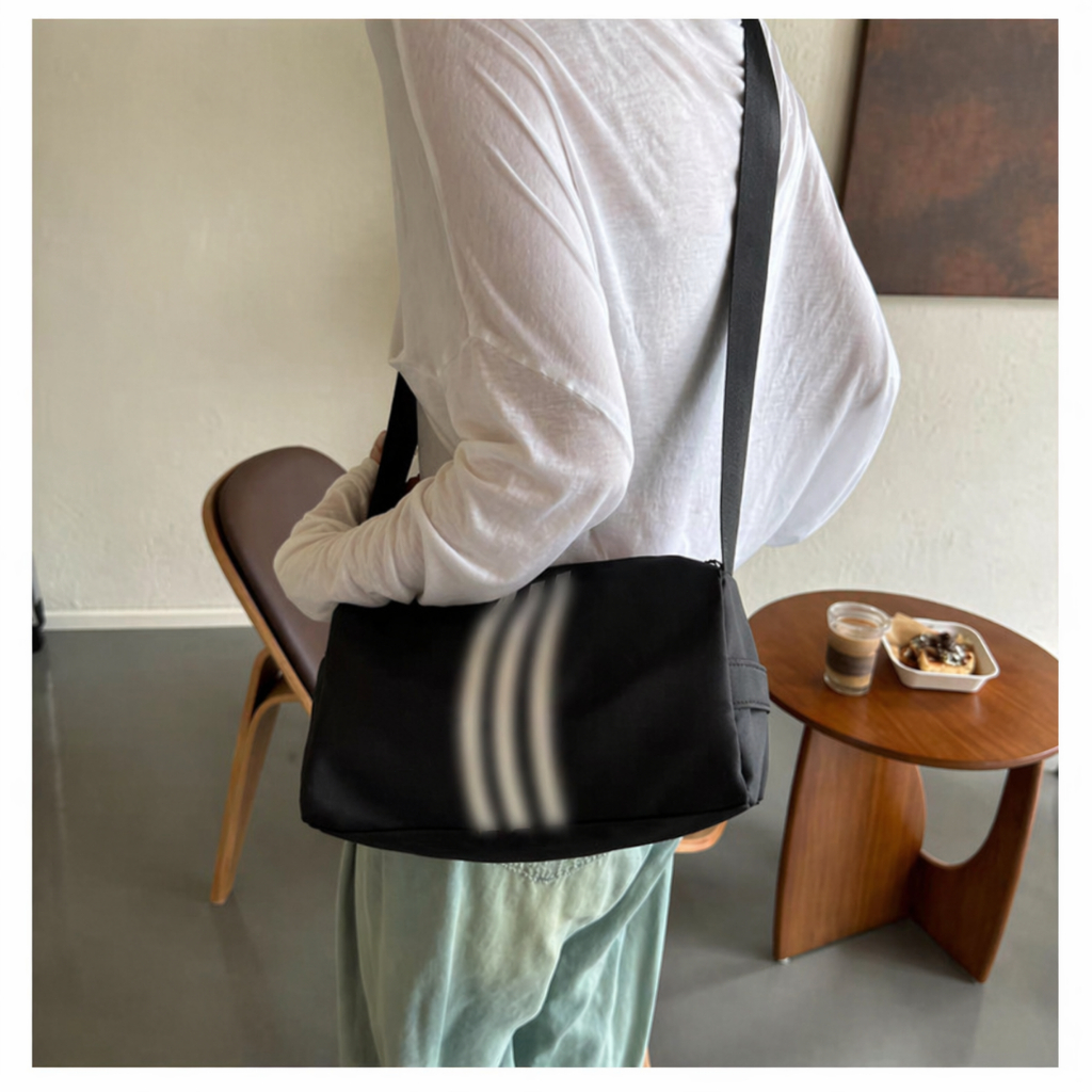 Bolsa de Ombro Unissex de Nylon Impermeável com Alça Ajustável  Moda Esportiva