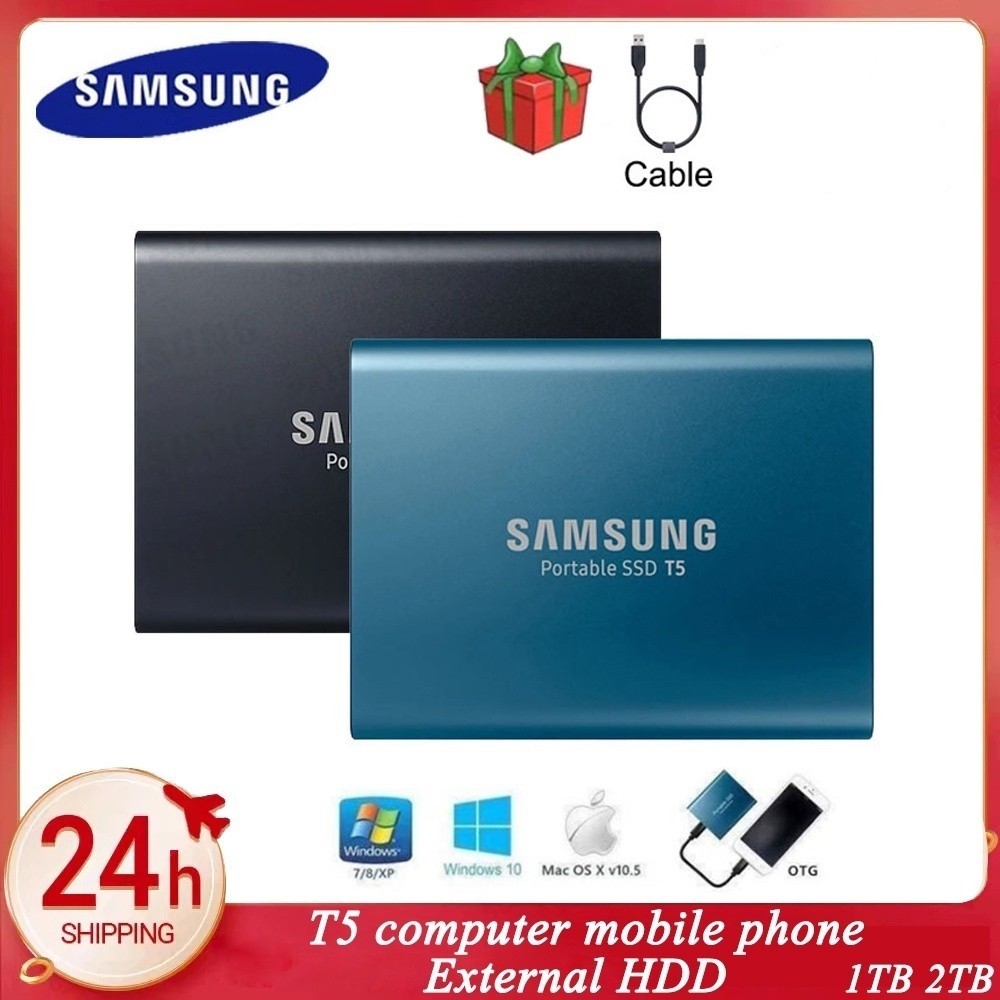 SAMSUNG T5 1TB-128TB Unidade SSD Externa De Estado Sólido Hd Portátil Rígido Ade