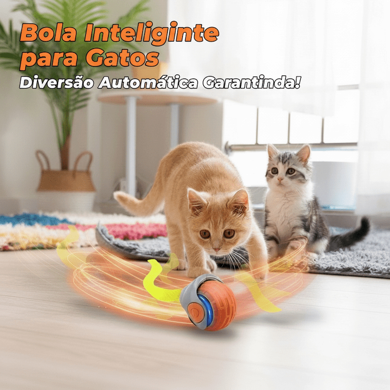 Bola De Brinquedo Automática Inteligente Para Gatos – Rolamento Aleatório Interativo , Velocidade Ajustável , Recarregáv